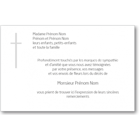 Carte de Remerciements Condoléances - SR2