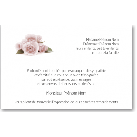 Carte de Remerciements Condoléances - SR7