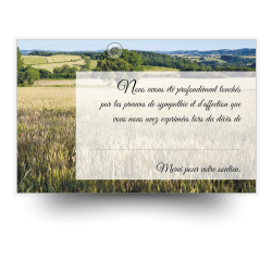 Cartes de remerciements condoléances paysage blé