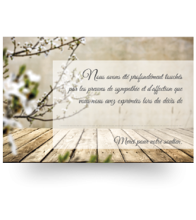 Cartes remerciements de condoléances personnalisables
